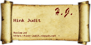 Hink Judit névjegykártya